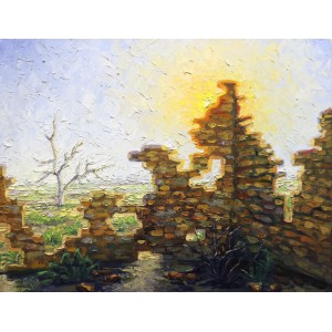 Saba Qayoom Leghari, Morning After Dark, 18 x 24 Inch, Oil on Canvas, Landscape Painting, AC-SQL-032